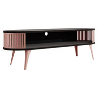 TV-LOWBOARD Roenni Oval Ember - Messingfarben/Schwarz, Holzwerkstoff/Metall (140/44/40cm) - MIRJAN24