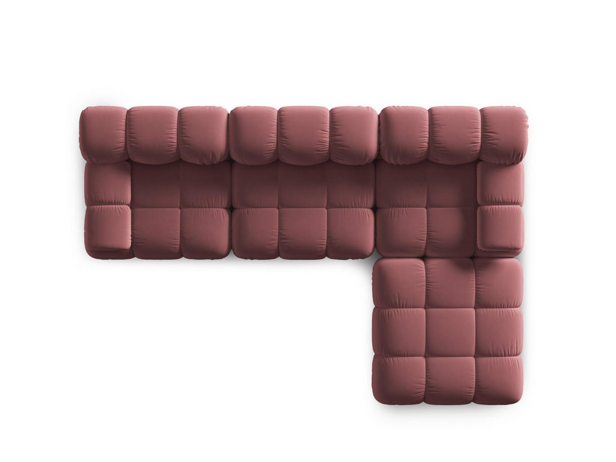 MODULARES-SOFA Bellis aus Samt rosa 4 Sitzplätze - Pink, Textil (188/63/282cm) - Micadoni