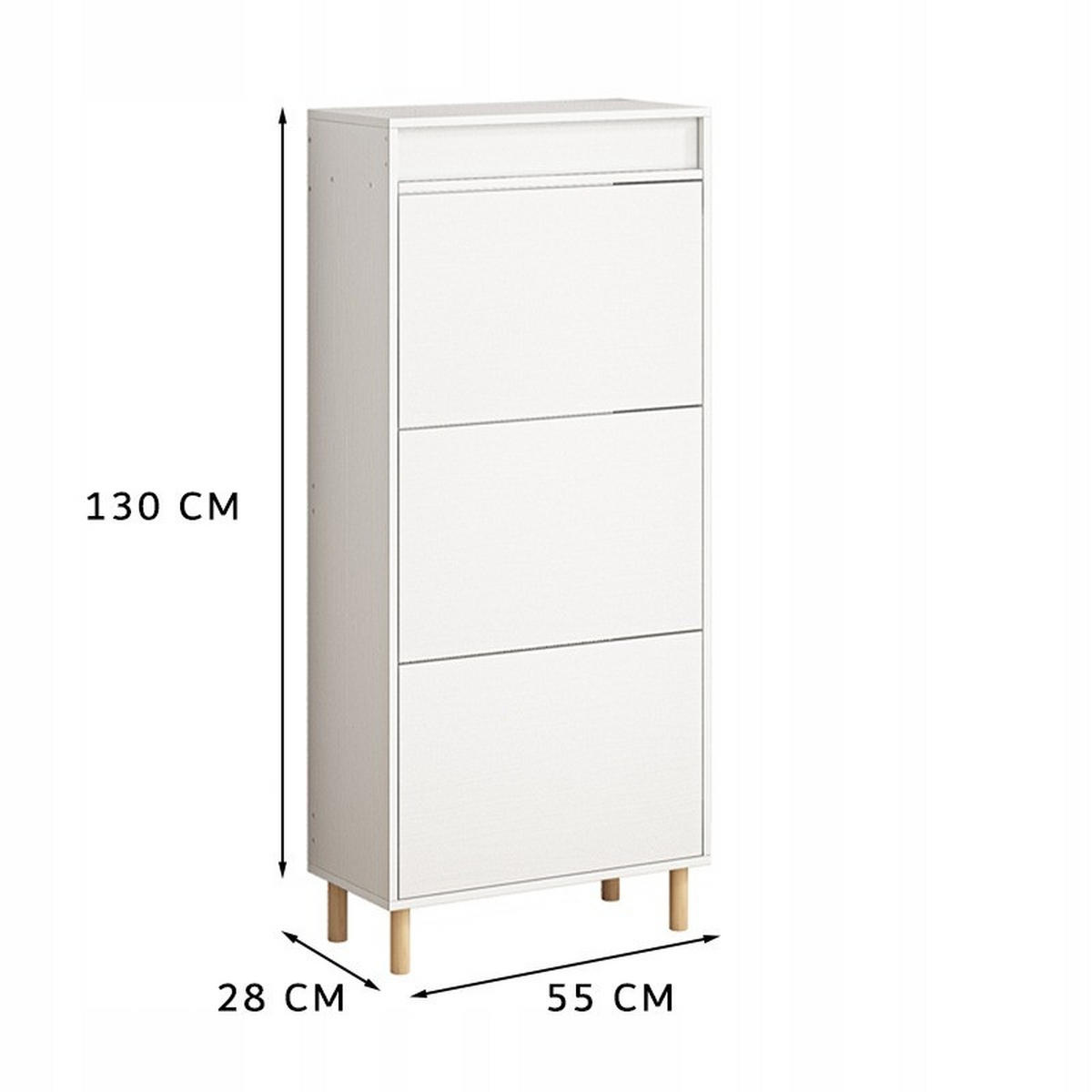 SCHUHREGAL, weiß 55/28/130cm - Weiß, Holzwerkstoff (55/130/28cm)