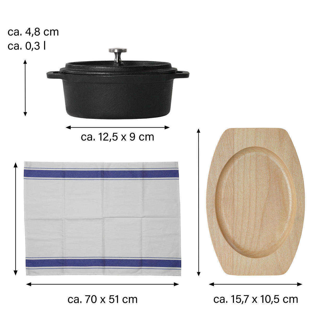 MINI Cocotte - Schwarz, Metall (12cm) - Stoneline