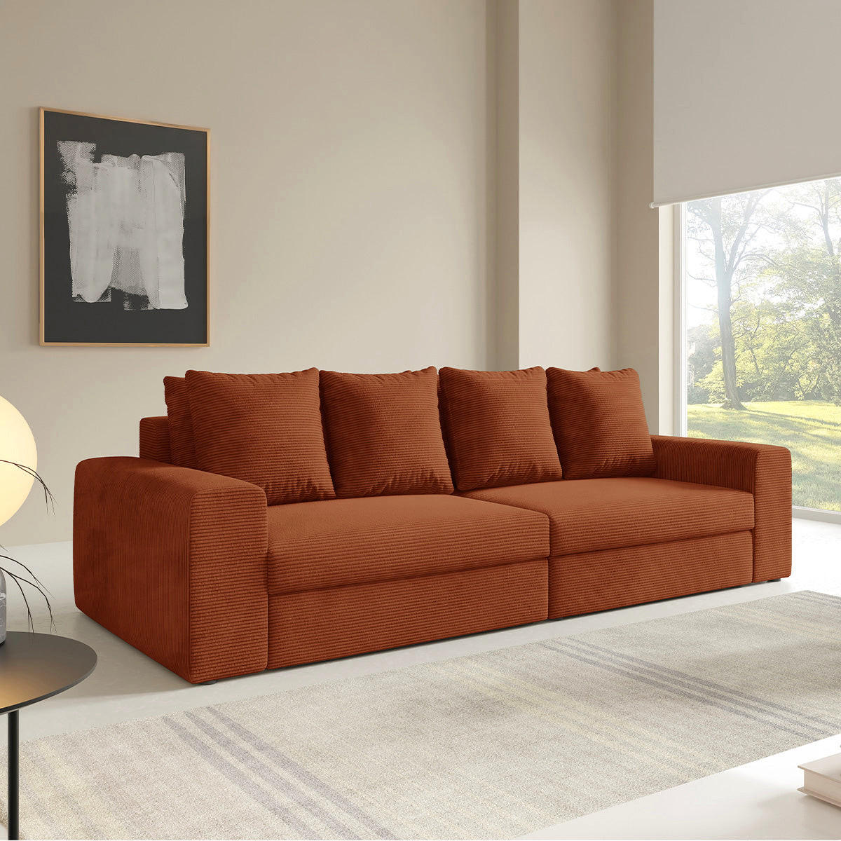 SOFA Paola 3 Sitzplätze Ziegelrot - Rot, Holz (272/86/120cm) - Petits-meubles