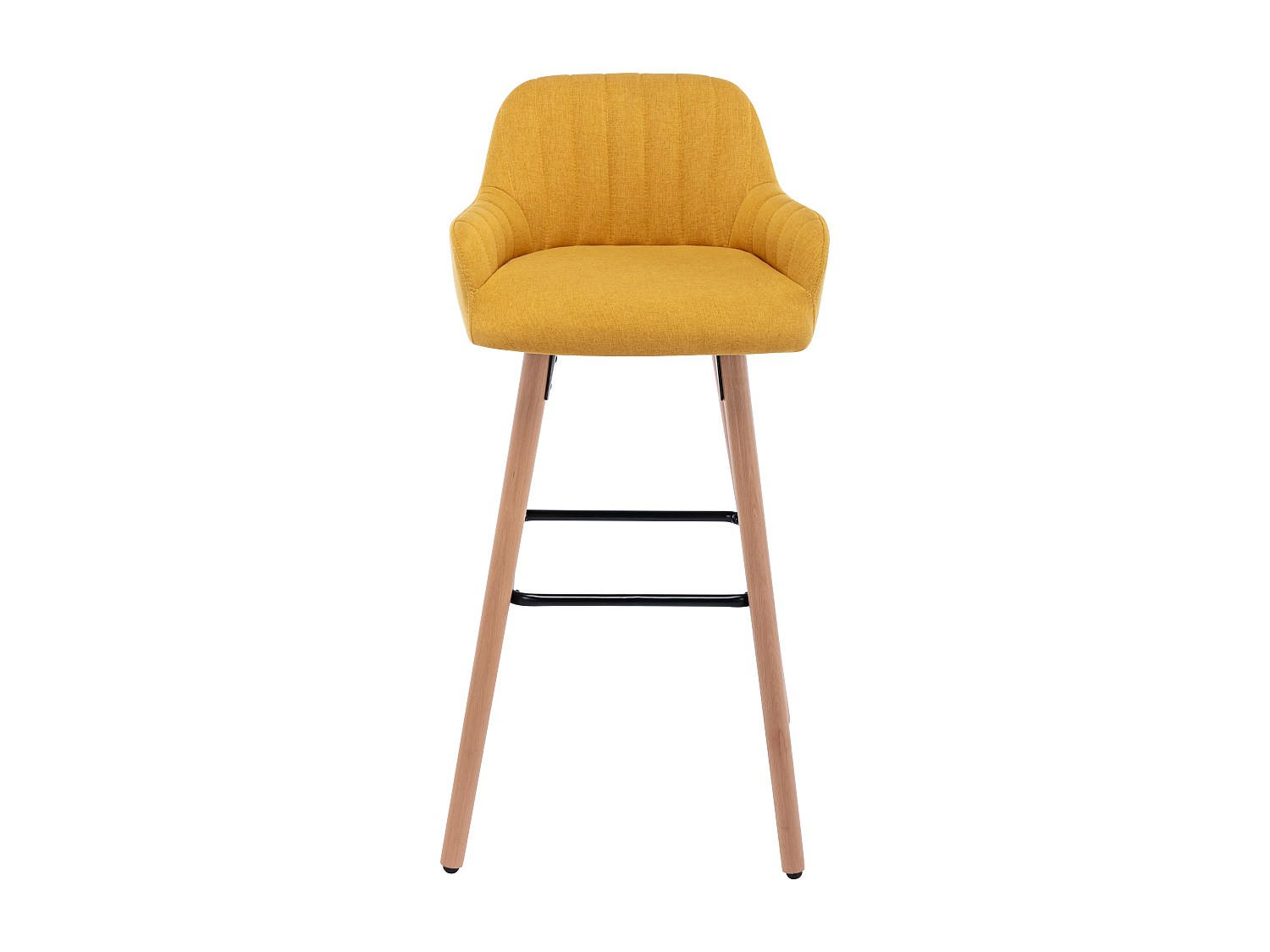 BARHOCKER - 47 cmcm x 52 cmcm - Stoff - Senffarben - ELEANA - Dunkelgelb, Textil (47/98/52cm) - Vente-Unique