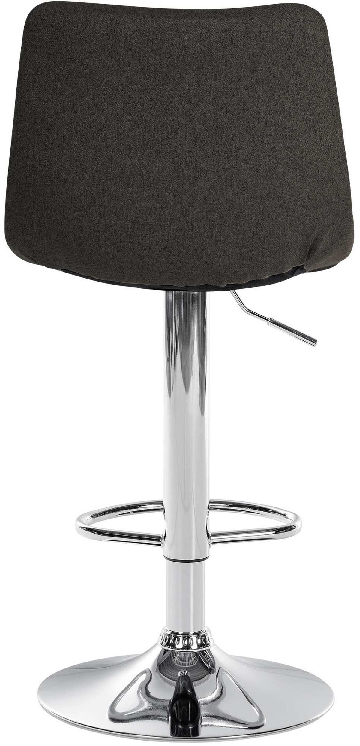 BARHOCKER James Stoff chrom dunkelgrau - Chromfarben/Grau, Textil/Metall (43/108.5/46.5cm) - TPFLiving