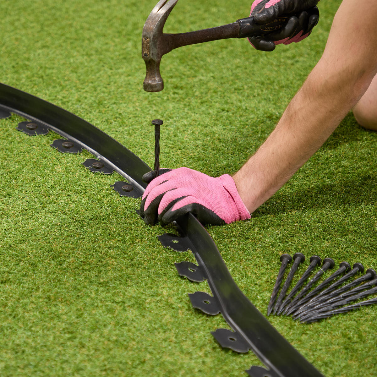 RASENKANTE - Schwarz, Kunststoff (3000/5/5cm) - Relaxdays