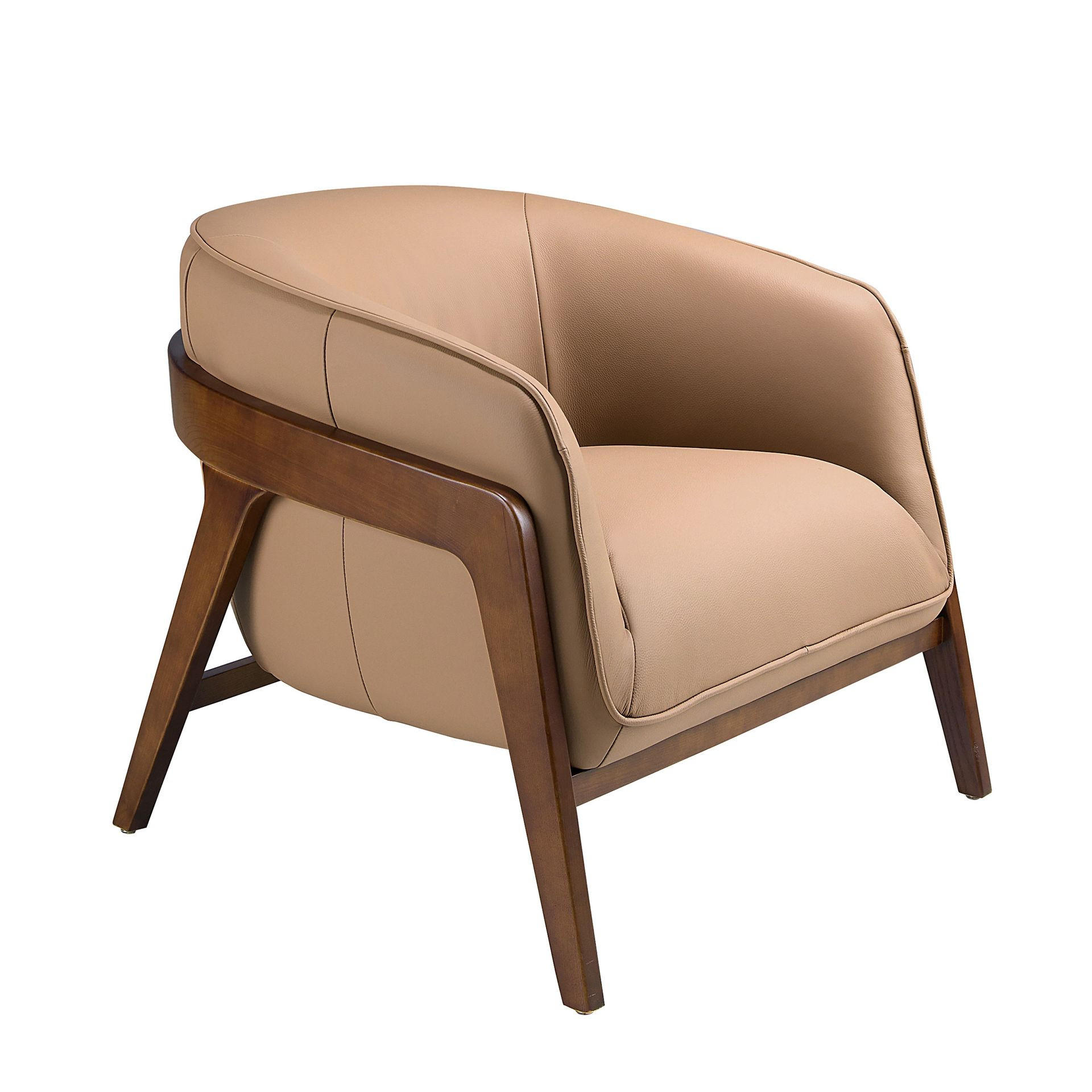 SESSEL Brauner 82/87/73 cm - Walnussfarben/Braun, Leder/Holz (82/73/87cm) - ANGEL CERDA