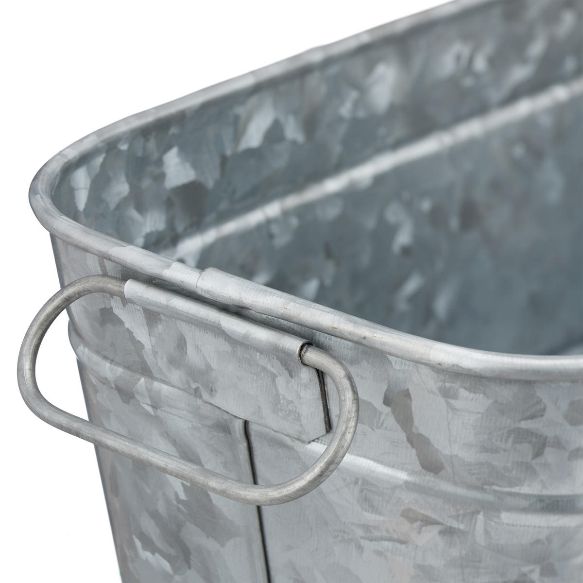 BLUMENKASTEN - Silberfarben, Metall (38/16/19cm) - Relaxdays