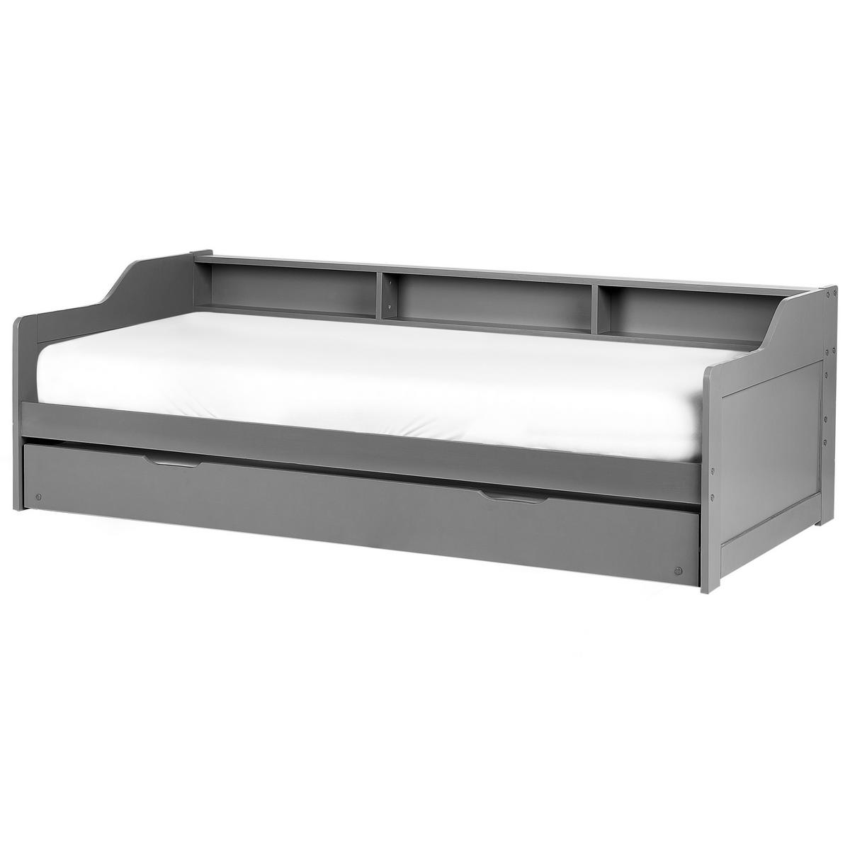 AUSZIEHBETT 90x200 cm Grau Edern - Grau, Holz (90/200cm) - Beliani