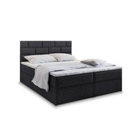 BOXBETT ARINOS 160x200 cm mit Matratze und Topper - Schwarz - Schwarz, Holz (160/200cm) - MASSENO