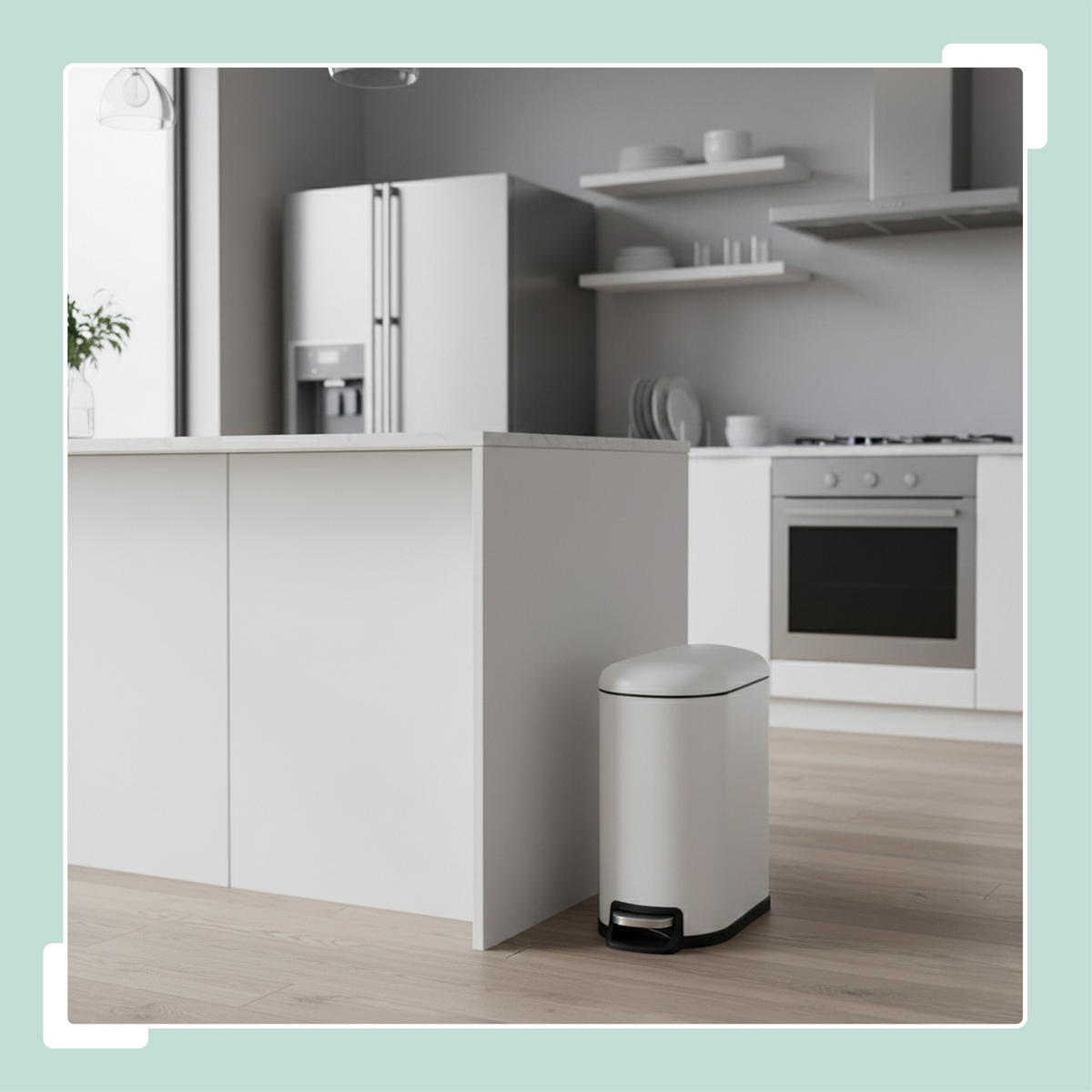 MÜLLEIMER - Weiß, Kunststoff/Metall (18.5/39/39cm) - Relaxdays