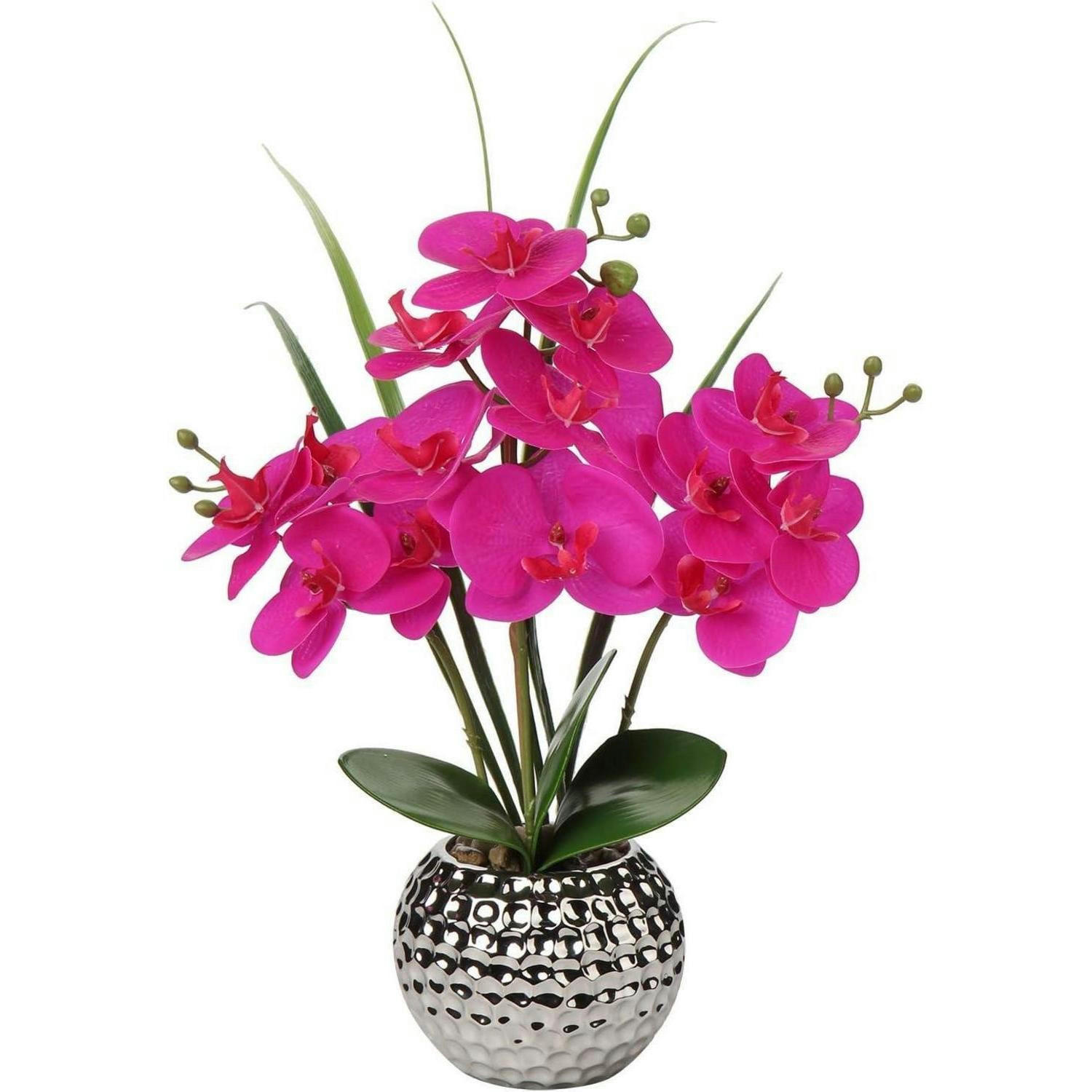 KUNSTBLUME Orchidee Phalaenopsis Lila 49 cm - Lila, Keramik (17.5cm)