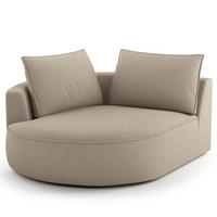 OTTOMANE - modular - Beige/Schwarz, Kunststoff/Textil (126/82/154cm) - home24