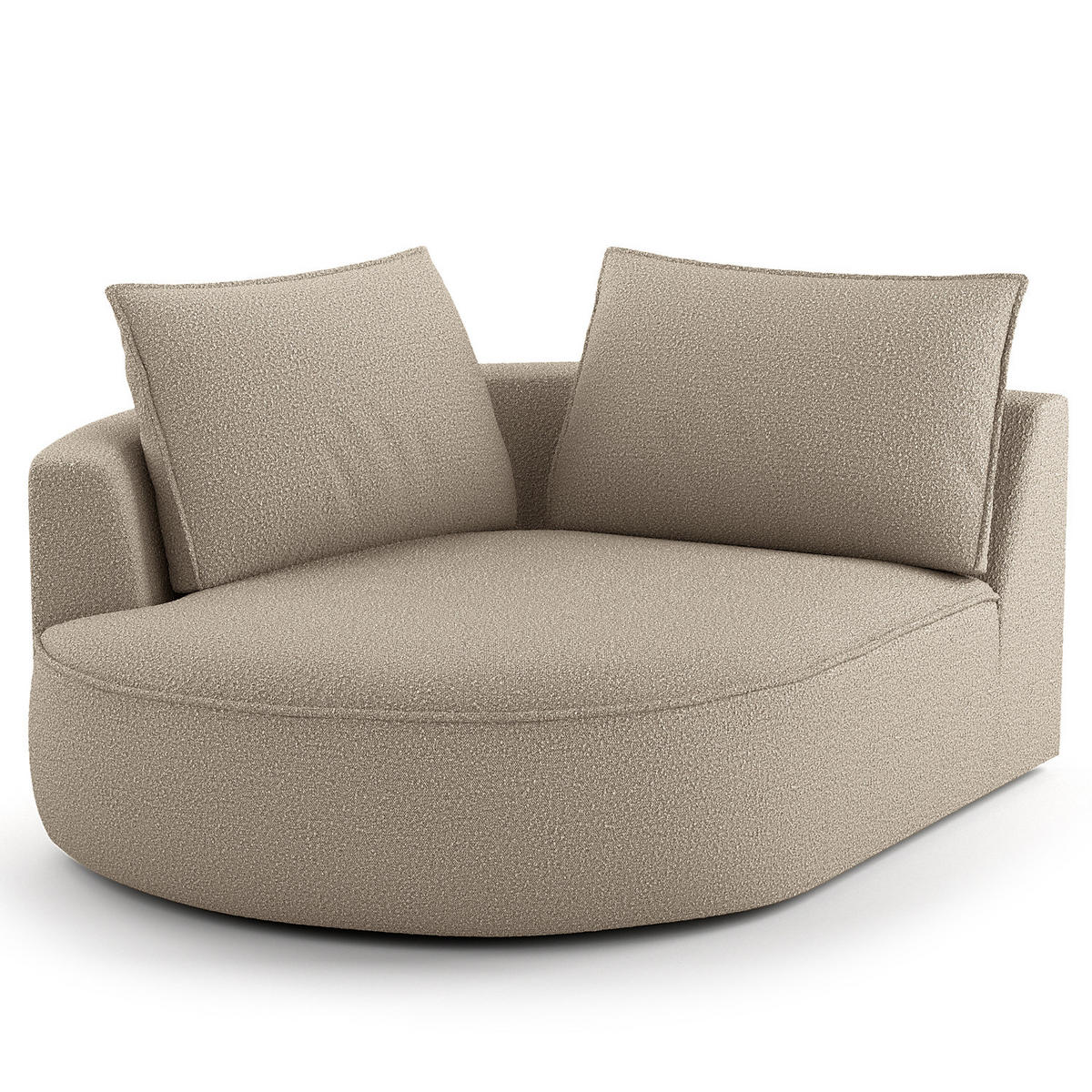 OTTOMANE - modular - Beige/Schwarz, Kunststoff/Textil (126/82/154cm) - home24