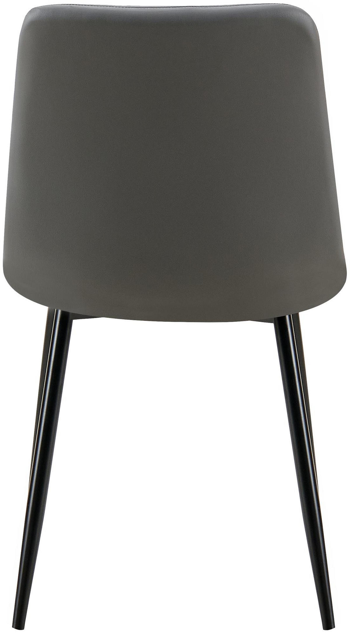 STUHL Lederlook Dunkelgrau - Dunkelgrau/Schwarz, Textil/Metall (45/84/55cm) - CLP