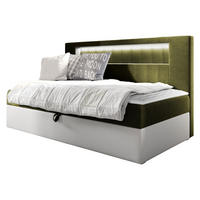 BOXBETT Gold Junior 2 - Weiß/Grün, Holz (90/200cm) - MIRJAN24