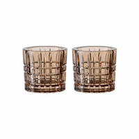 TEELICHTHALTER Square Votives Tobacco ø 7,1 x 6,6 cm 2er Set - Braun, Glas (6.6cm) - Nachtmann