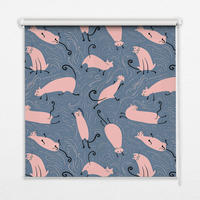 VNÚTORNÁ roleta - okenná roleta - roleta - 90x140 cm - Ružové mačky - pink, plast (90/140/0.5cm) - TULUP