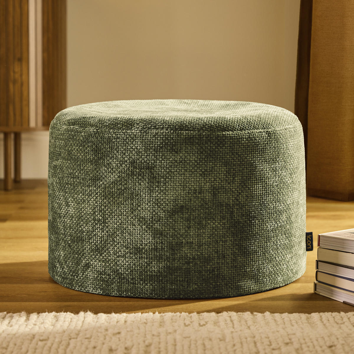 POUF aus Chenille Milano - Olivgrün, Textil (55/35/55cm) - icon