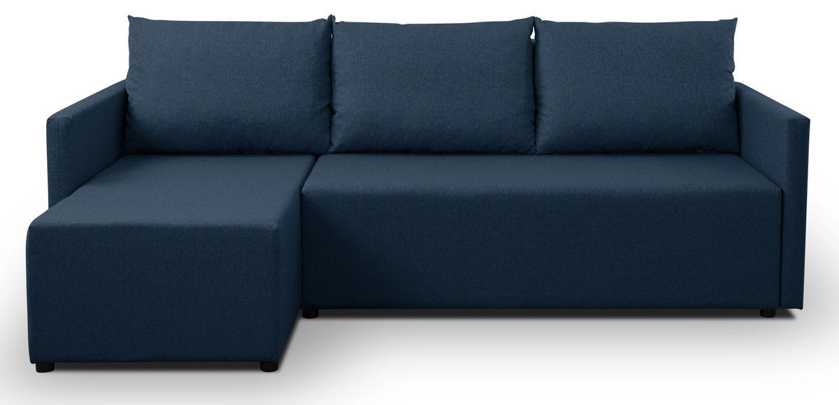 ECKSOFA Solid mit Schlaffunktion und Bettkasten - Dunkelblau, Holz/Holzwerkstoff (217/138cm) - Ravio