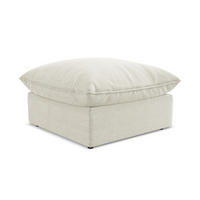 POUF Bouclé Stoff Beige - Sandfarben/Schwarz, Holzwerkstoff/Kunststoff (75/45/75cm) - Makamii