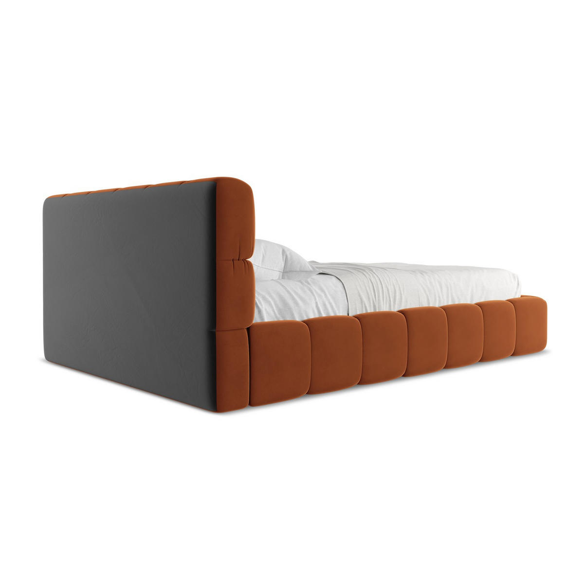 POLSTERBETT mit Bettkasten und Lattenrost 160x228 Orange - Terracotta/Schwarz, Kunststoff/Textil (140/200cm) - LaMiaSofa