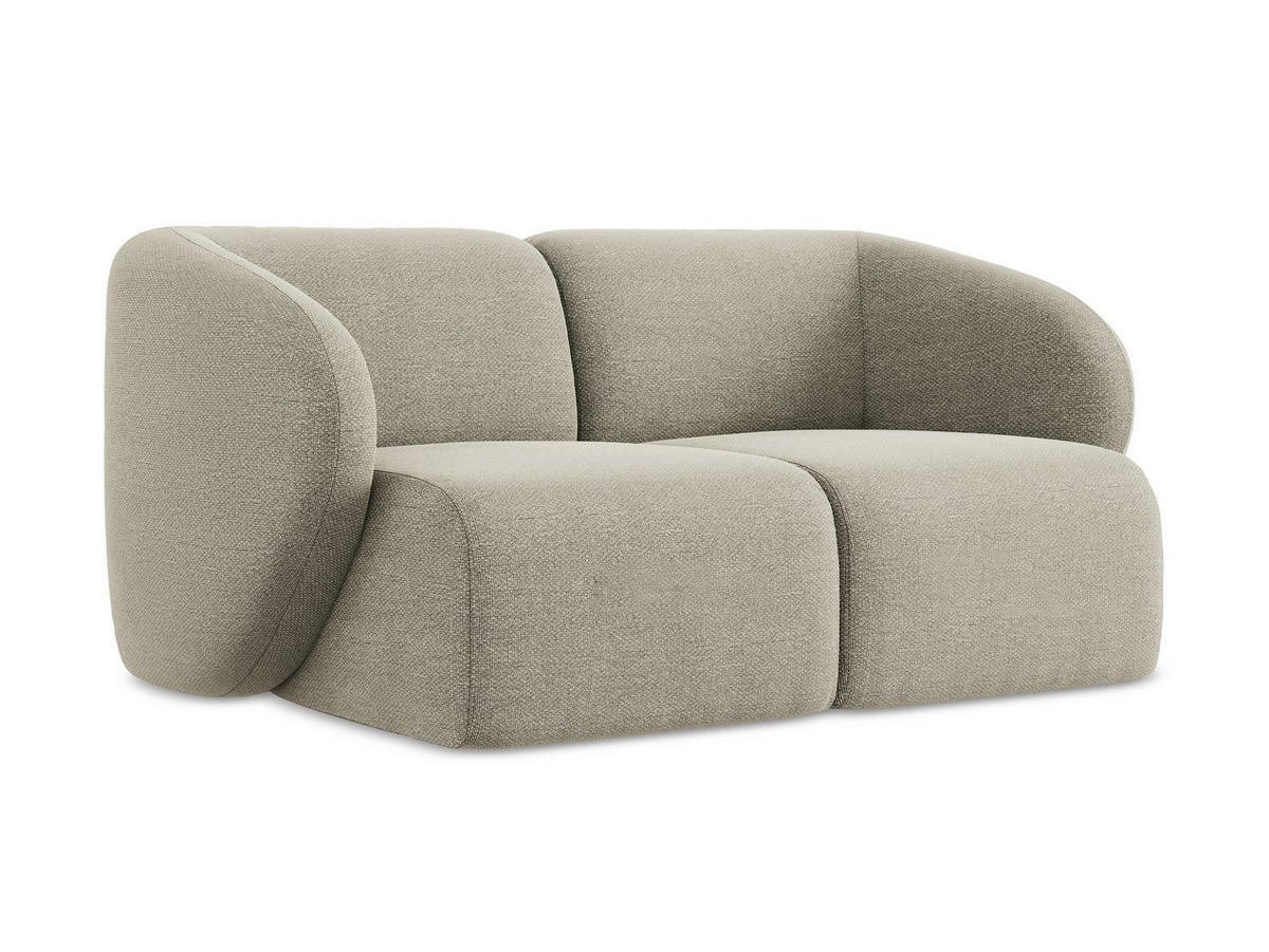 2-SITZER-SOFA Bouclé Stoff Grau - Taupe/Schwarz, Holzwerkstoff/Kunststoff (174/75/94cm) - Makamii
