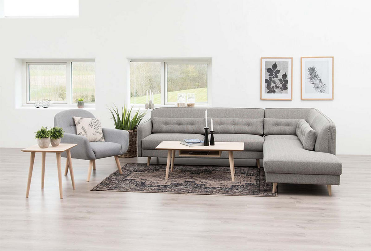 COUCHTISCH mit 1 Ablage aus Eiche, weiss gelaugt - Eiche Wotan, Holzwerkstoff (60/115/42cm) - ebuy24