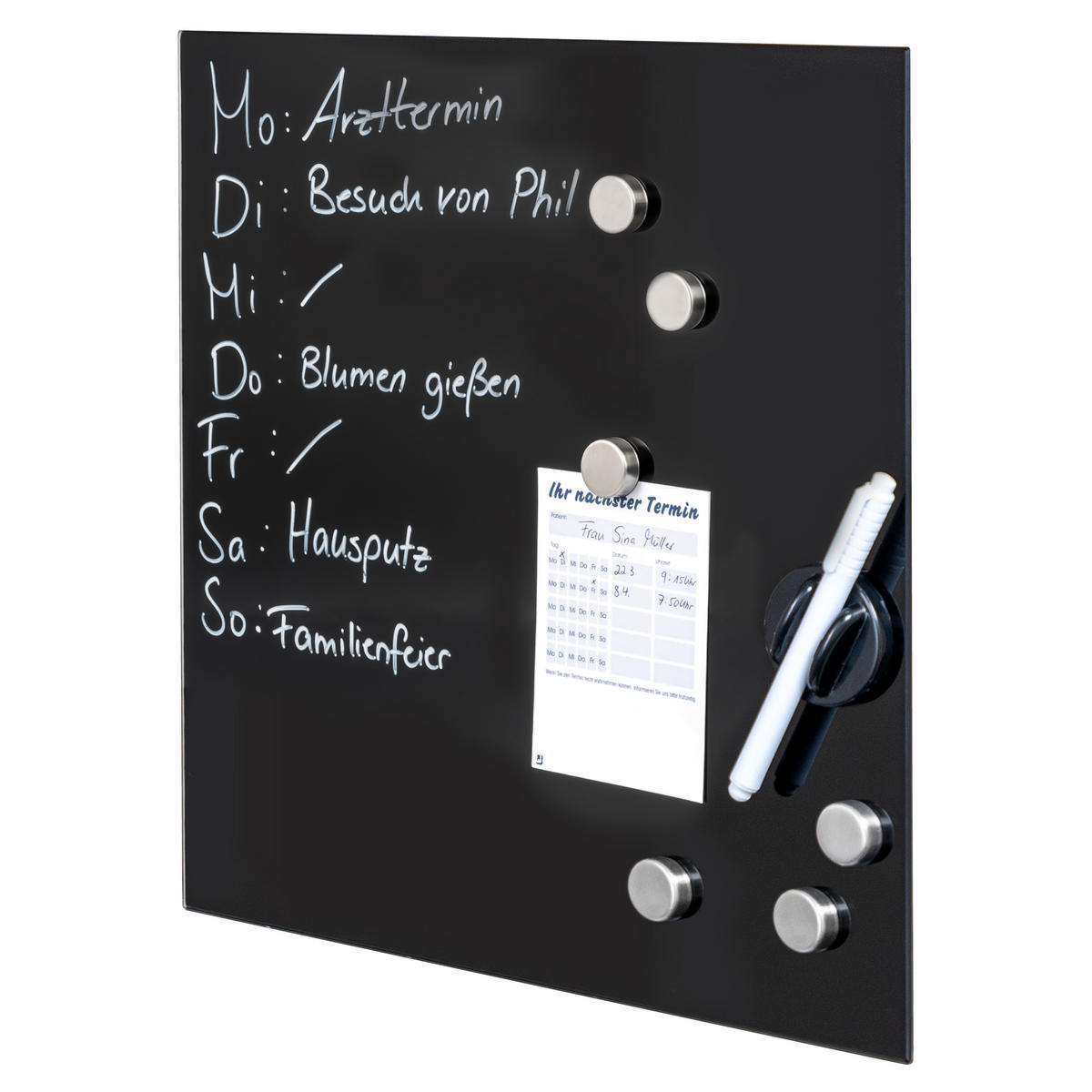 MAGNETTAFEL, schwarz - Schwarz, Metall (35/35/0.45cm) - bremermann