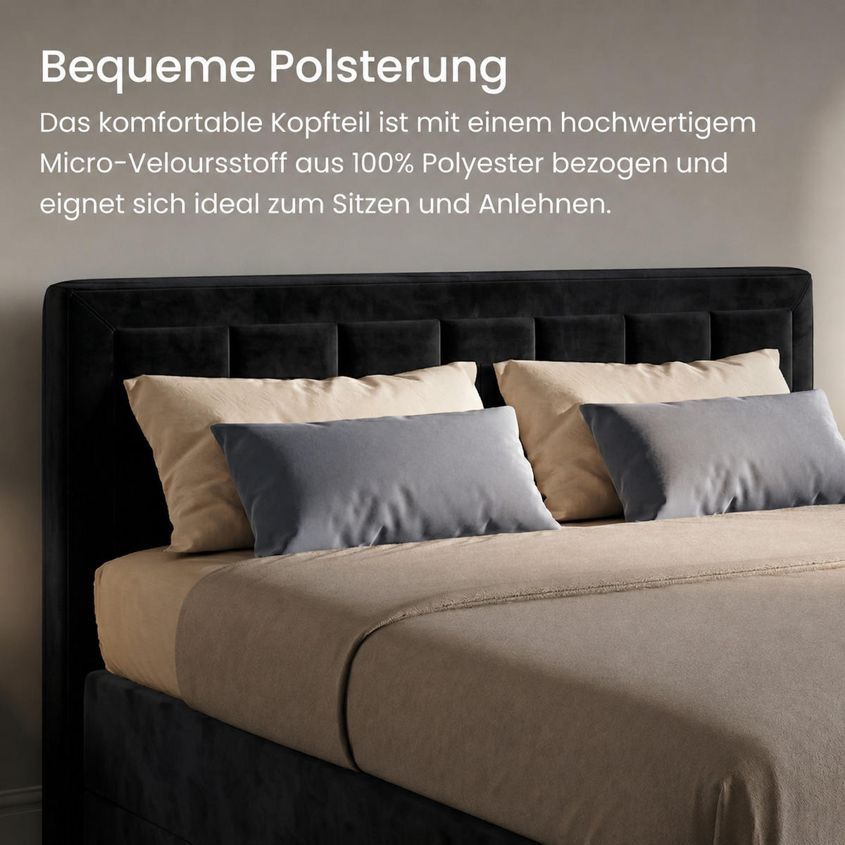 BOXBETT H3 Matratze 180x200 cm in Schwarz - Schwarz, Textil (180/200cm) - Home Collective