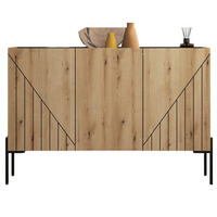 SIDEBOARD Evoke Eiche, Kommode 120 x 81 cm mit Soft-Close - Eichefarben/Schwarz, Holzwerkstoff/Metall (120/81/40cm) - Inn.Furn