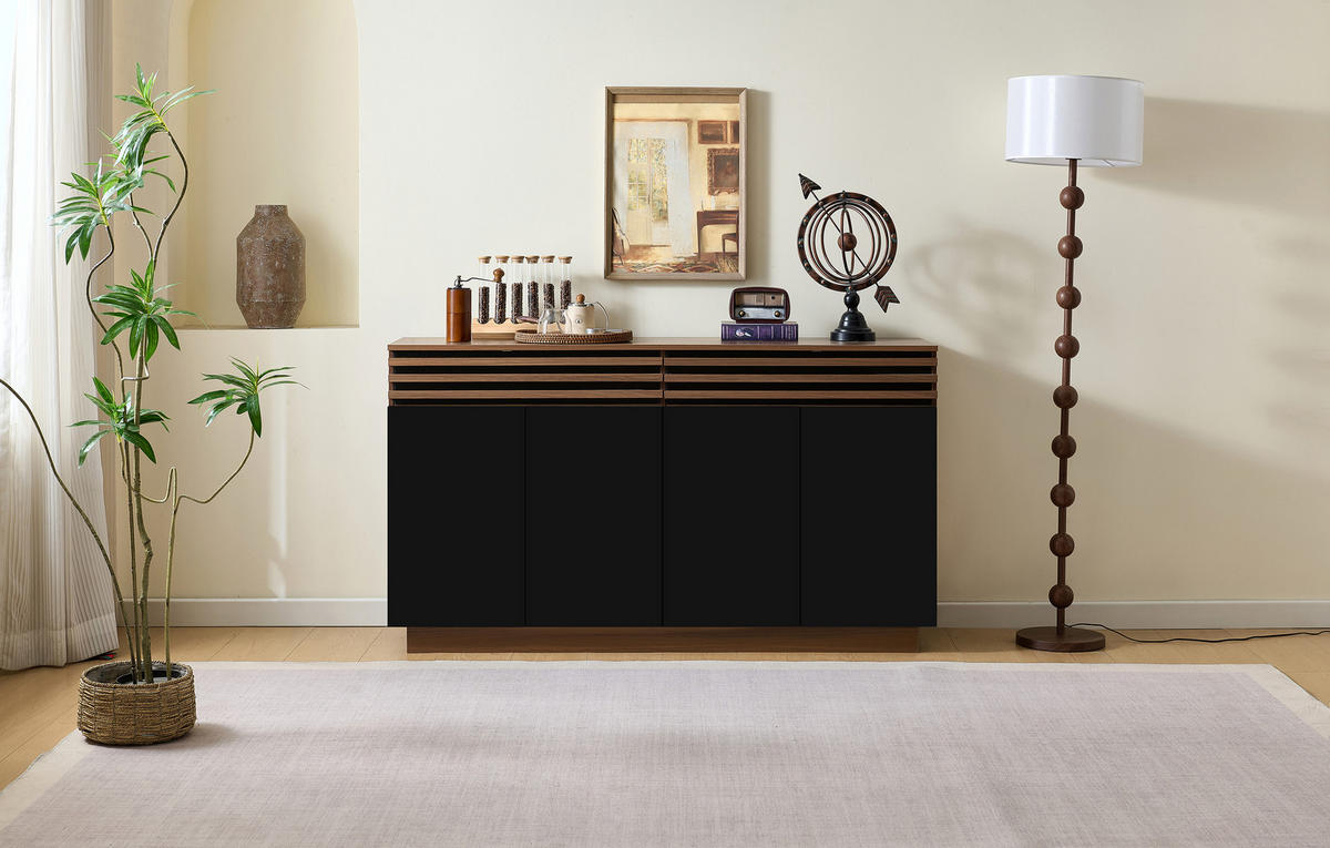 SIDEBOARD 150x40x85 cm Holzoptik schwarz - Schwarz, Holz (150/85/40cm) - Fortuna Lai