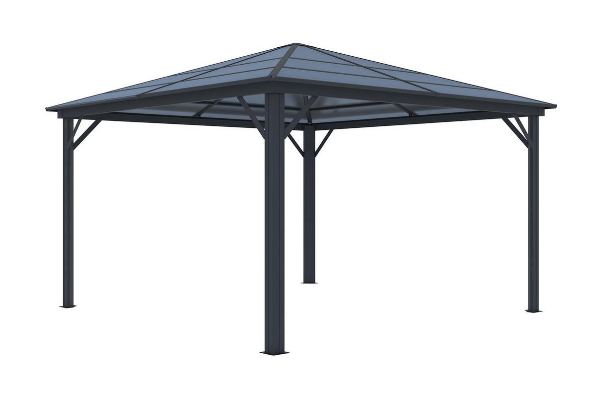 PAVILLON Grace Anthrazitgrau 3,5m x 3,5m - Grau, Metall (360/262/360cm) - Cazeboo