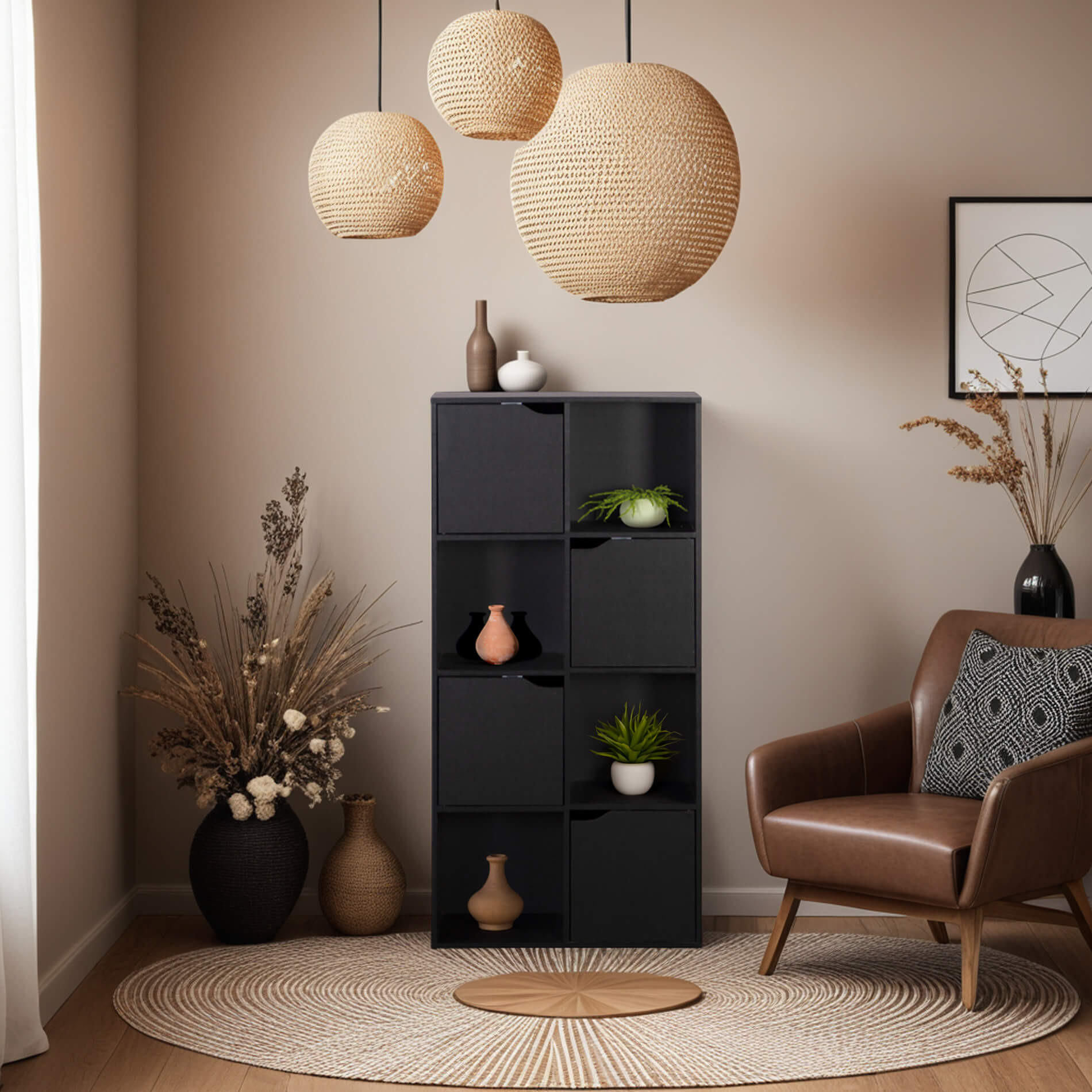 BÜCHERREGAL Schwarz 29/60/119 cm - Schwarz, Holzwerkstoff (60/119/29cm) - Mobili Rebecca