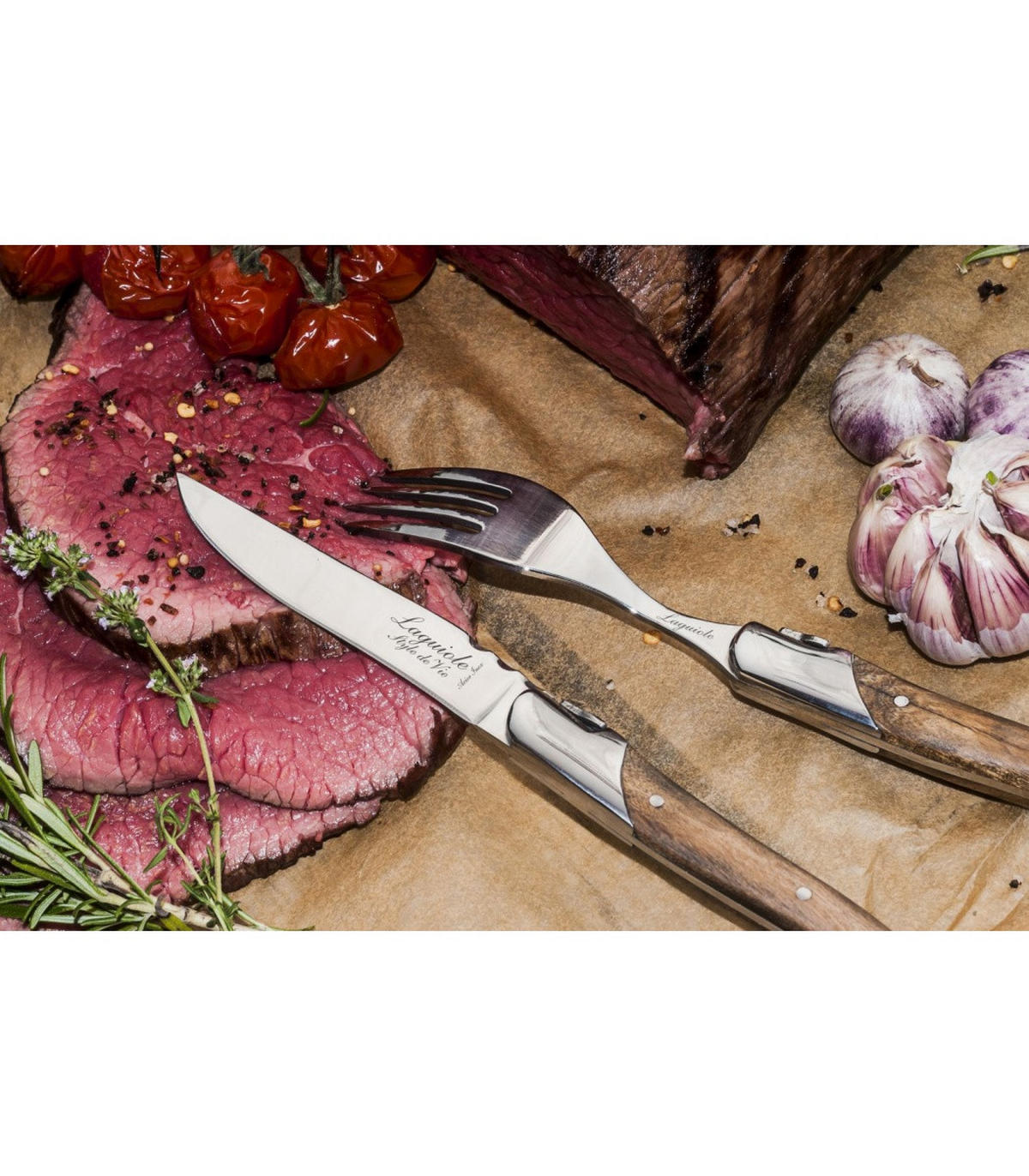 STEAKMESSER Luxury Line Olivenholz 6 Stück - Braun, Holz (23cm) - Laguiole Style de Vie