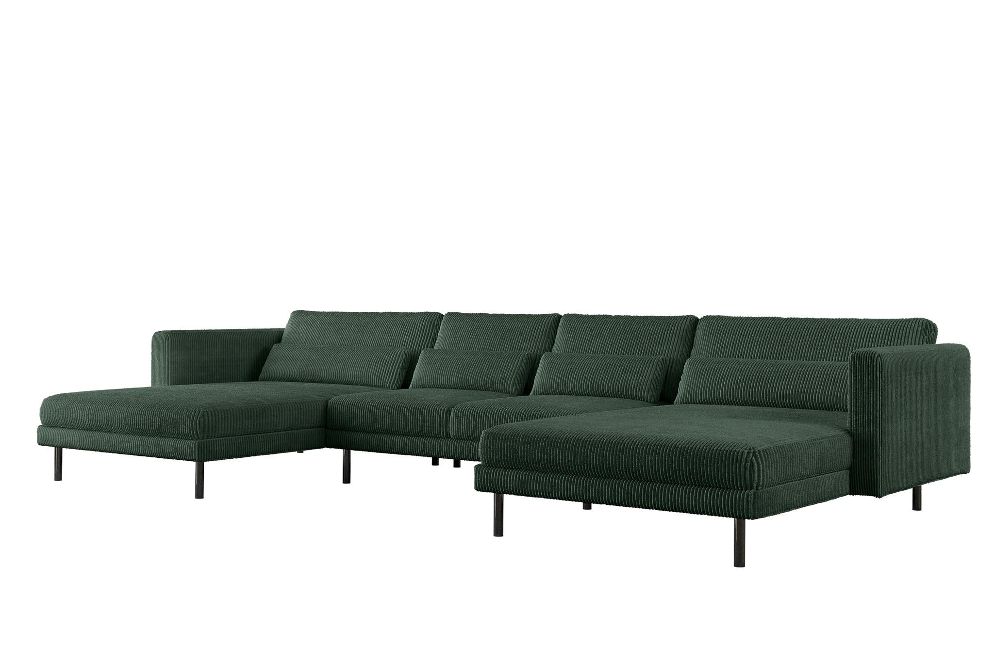 WOHNLANDSCHAFT Agada In Poso - Grün, Holzwerkstoff/Textil (391/83/174cm) - Fun Möbel