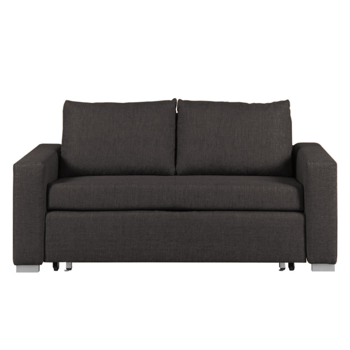 SCHLAFSOFA - Taupe/Silberfarben, Textil (153/90/90cm) - home24