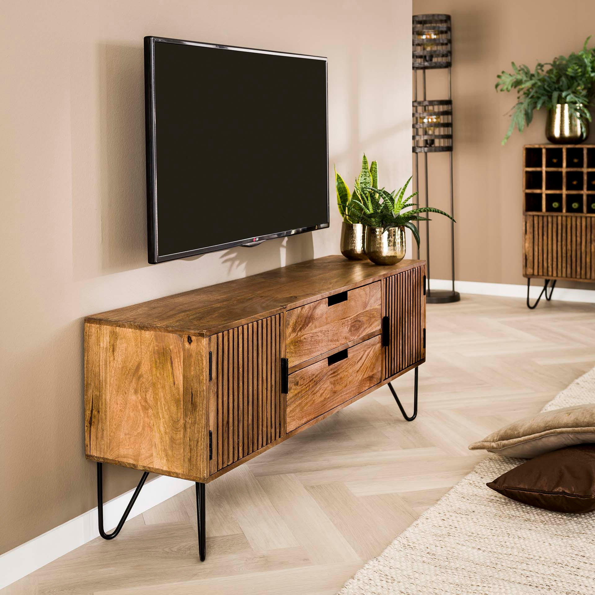 TV-MÖBEL Tweak Braun 135/35/55 cm - Braun, Holz (35/55/135cm) - Hoyz Collection