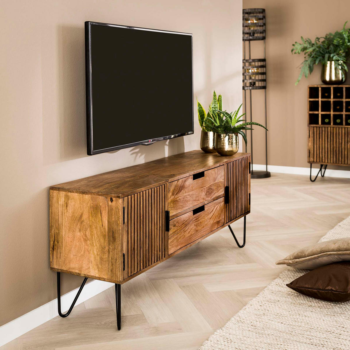 TV-MÖBEL Tweak Braun 135/35/55 cm - Braun, Holz (35/55/135cm) - Hoyz Collection