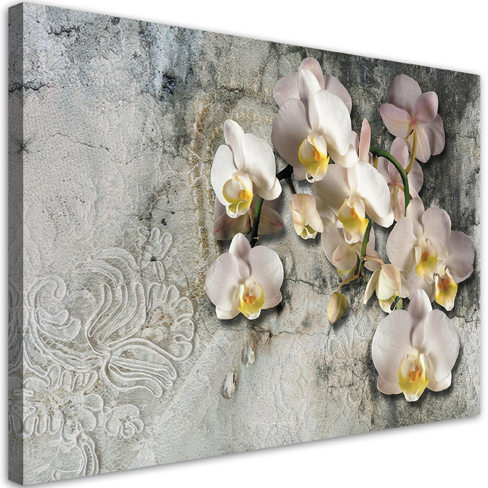 WANDBILD orchideen blumen pflanzen - Beige, Textil (60/40cm) - Feeby