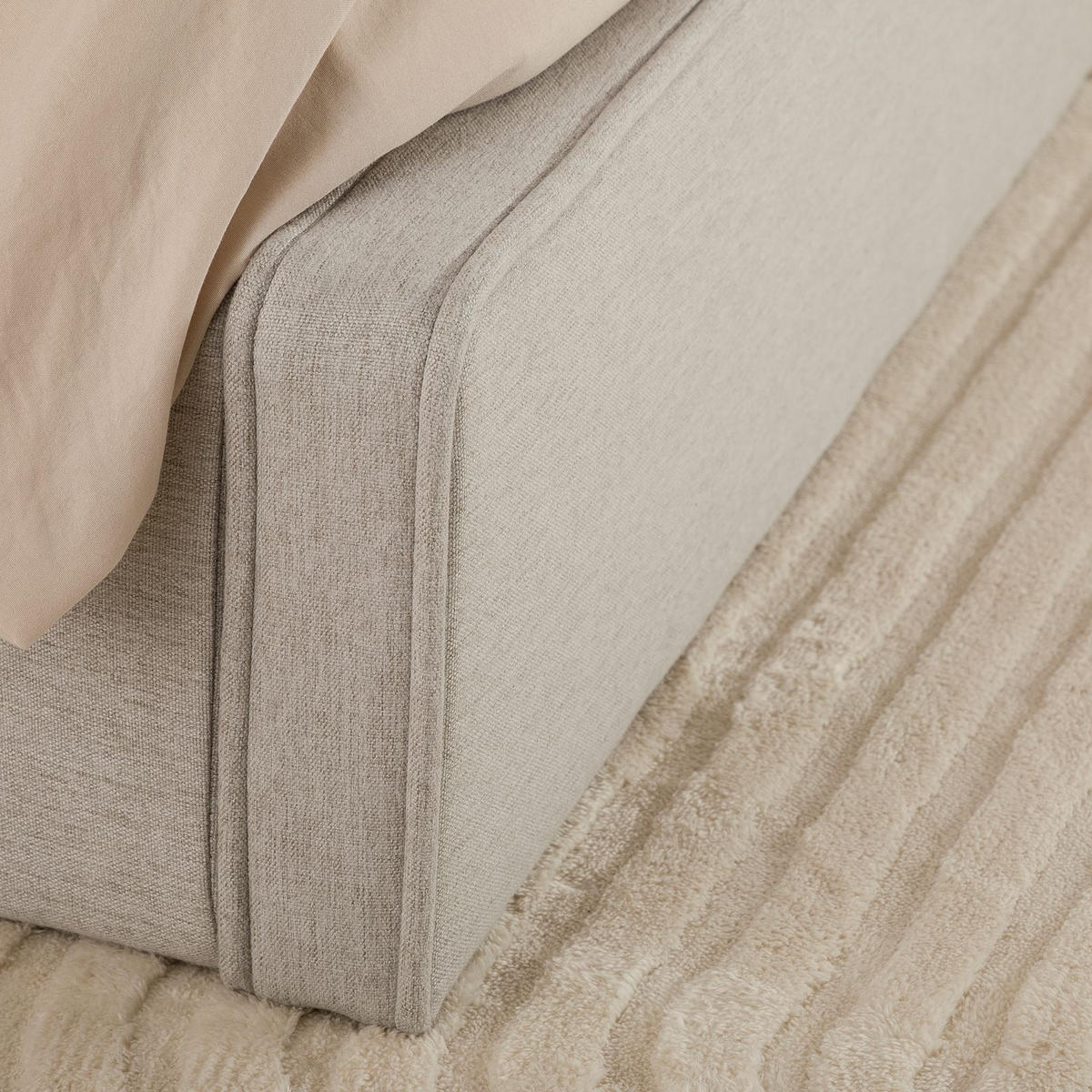 POLSTERBETT MARINI 140X200 CM - Hellgrau, Textil (140/200cm) - IDIMEX