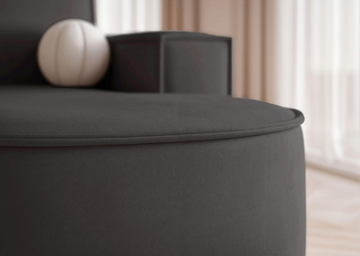 WOHNLANDSCHAFT SOFIA mit Schlaffunktion und Bettkasten Anthrazit - Anthrazit, Holzwerkstoff/Kunststoff (316/88/157cm) - Idohome