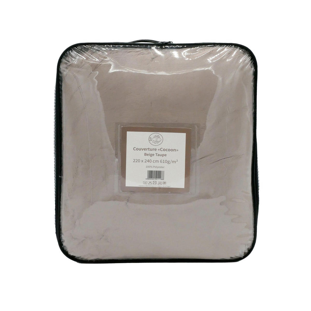 DECKE in Kaninchenoptik 220 x 240 cm, 610 g/m² – Cocoon Beige Taupe - Beige, Textil (220/240cm) - LE COMPTOIR DE LA PLAGE