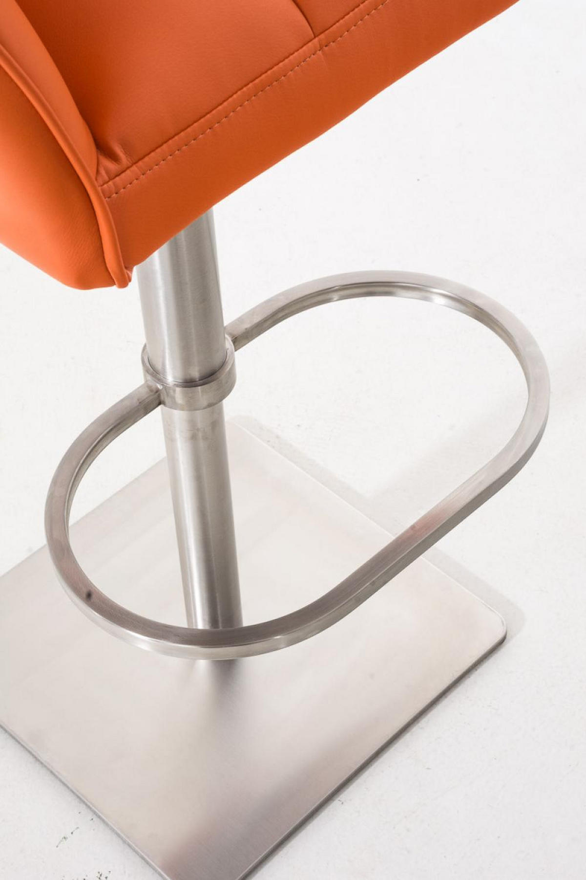 BARHOCKER Lederlook Orange - Edelstahlfarben/Orange, Textil/Metall (64/88/45cm) - CLP