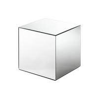 BEISTELLTISCH - 35cm x 35cm - MDF - silberfarben - CUBIX - Silberfarben, Glas (35/35/35cm) - Vente-Unique