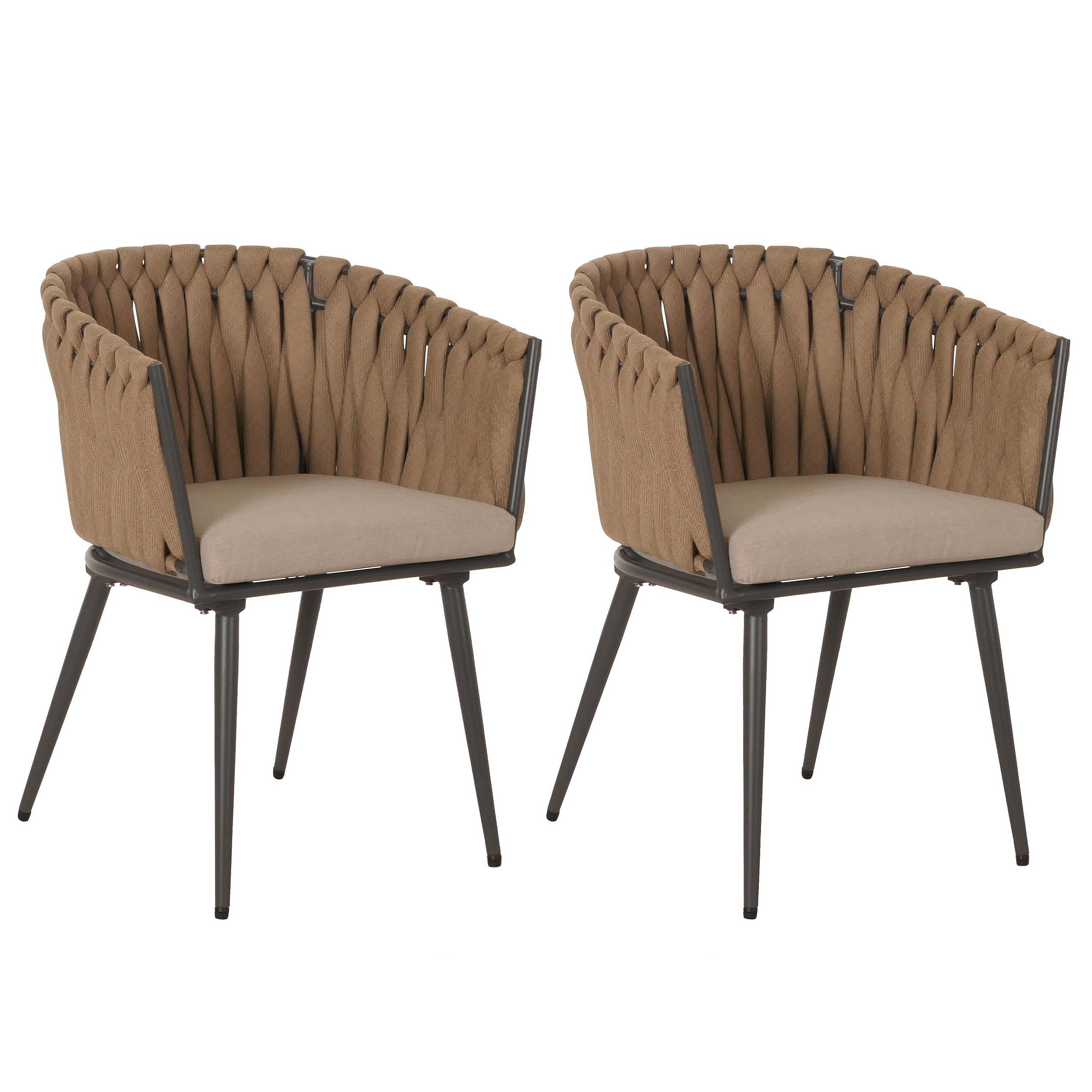 ESSZIMMERSTUHL Beige, Braun 2er-Set - Beige/Braun, Textil (61/82/57cm) - MCW