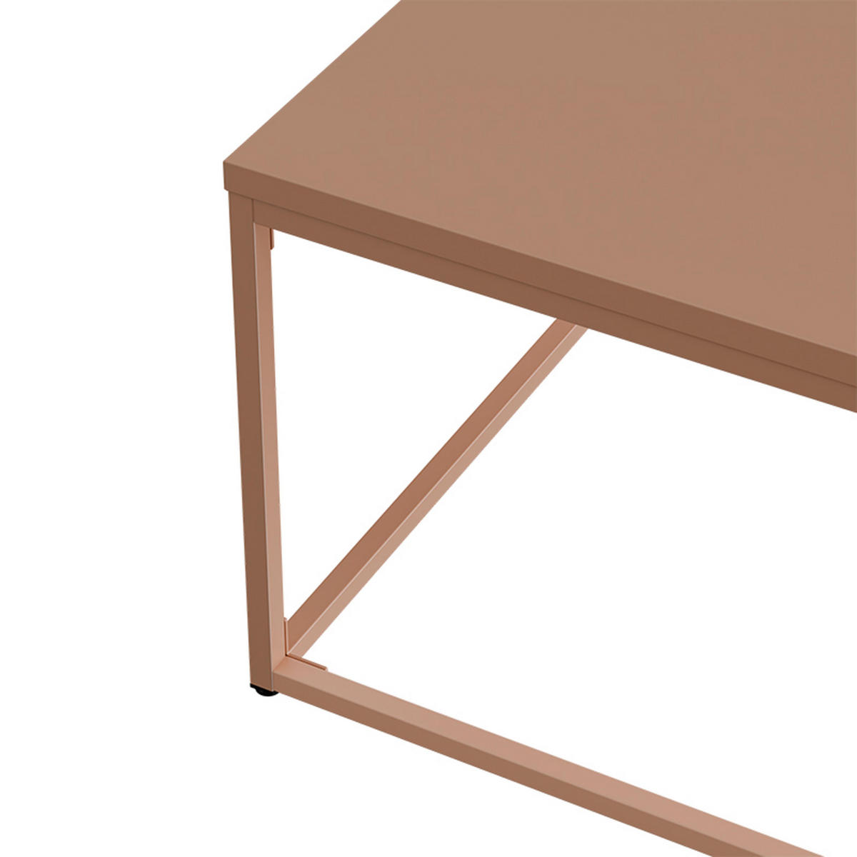 COUCHTISCH 120 cm, Braun - Braun, Metall (90/90/35cm) - Oviala