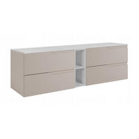 WASCHBECKUNTERSCHRANK MODERN 140 cm mit Arbeitsplatte Farbe: Weiß mit einem Regal Farbe: Weiß - Kaschmir - Kaschmir, Holzwerkstoff (140/57/46cm) - Rodan