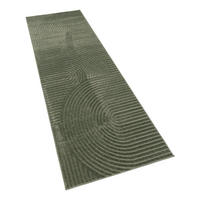 KURZFLORTEPPICH, mit Struktur, aus Polypropylen, Florhöhe 6 mm, Grün, 80 x 250 cm - Grün, Textil (250/80cm) - KADIMA DESIGN