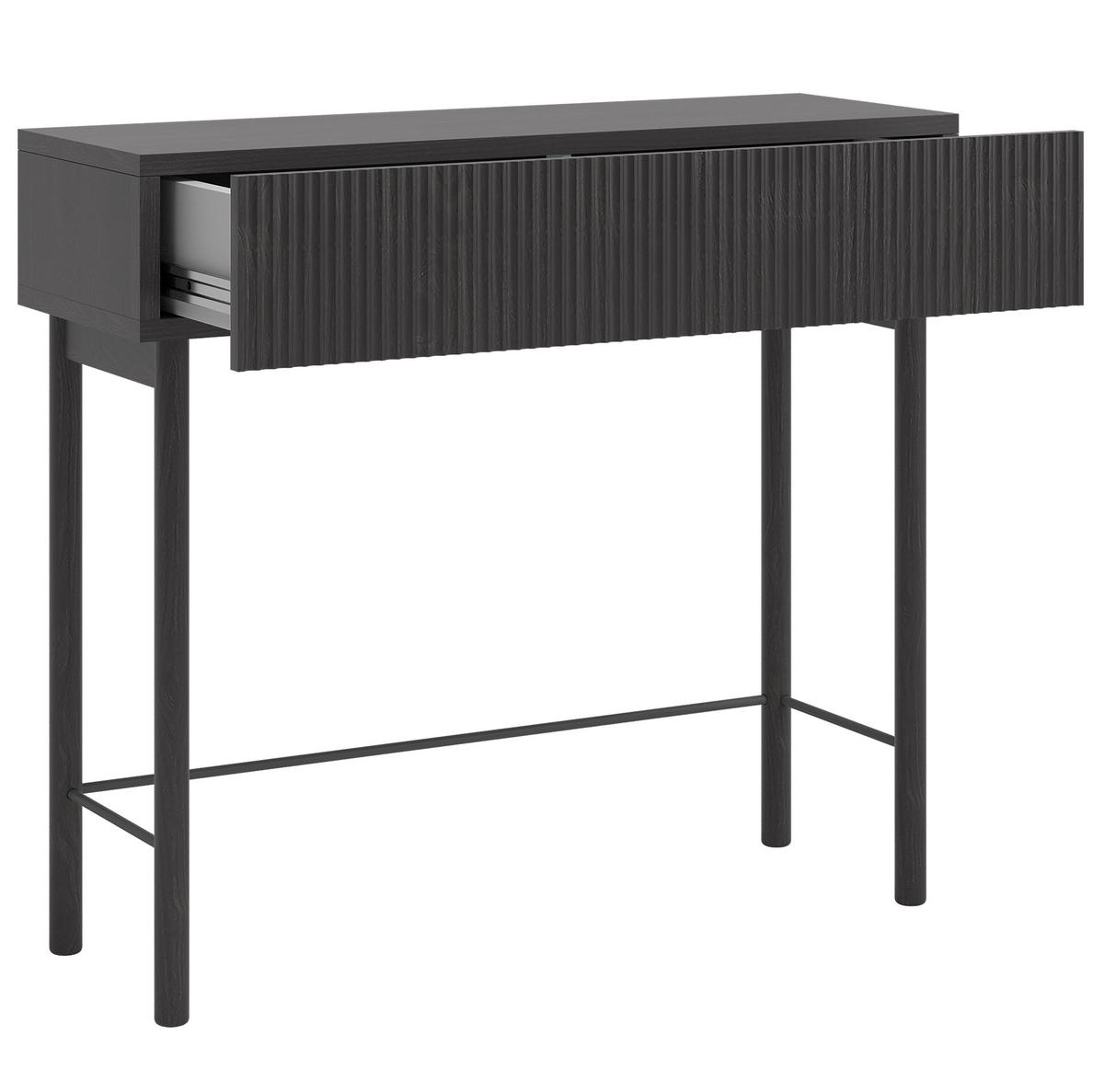 KONSOLENTISCH Nolie Holzoptik Esche Schwarz 90 cm - Schwarz, Holz/Holzwerkstoff (90/80/31.6cm) - Selsey