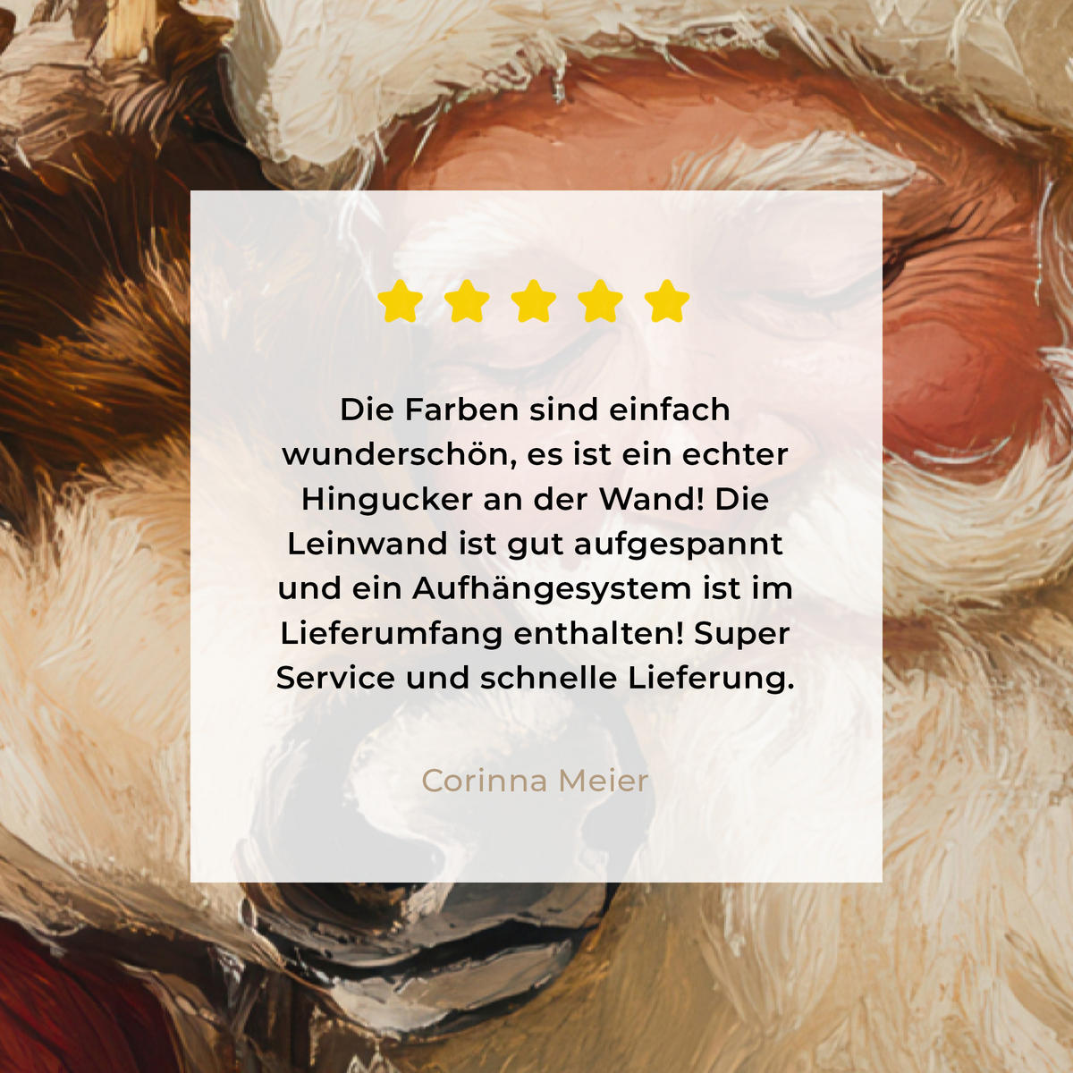 LEINWANDBILD Weihnachtsmann - Rentier - Weihnachten 40x60 cm - Rotbraun, Textil (40/60cm) - MuchoWow