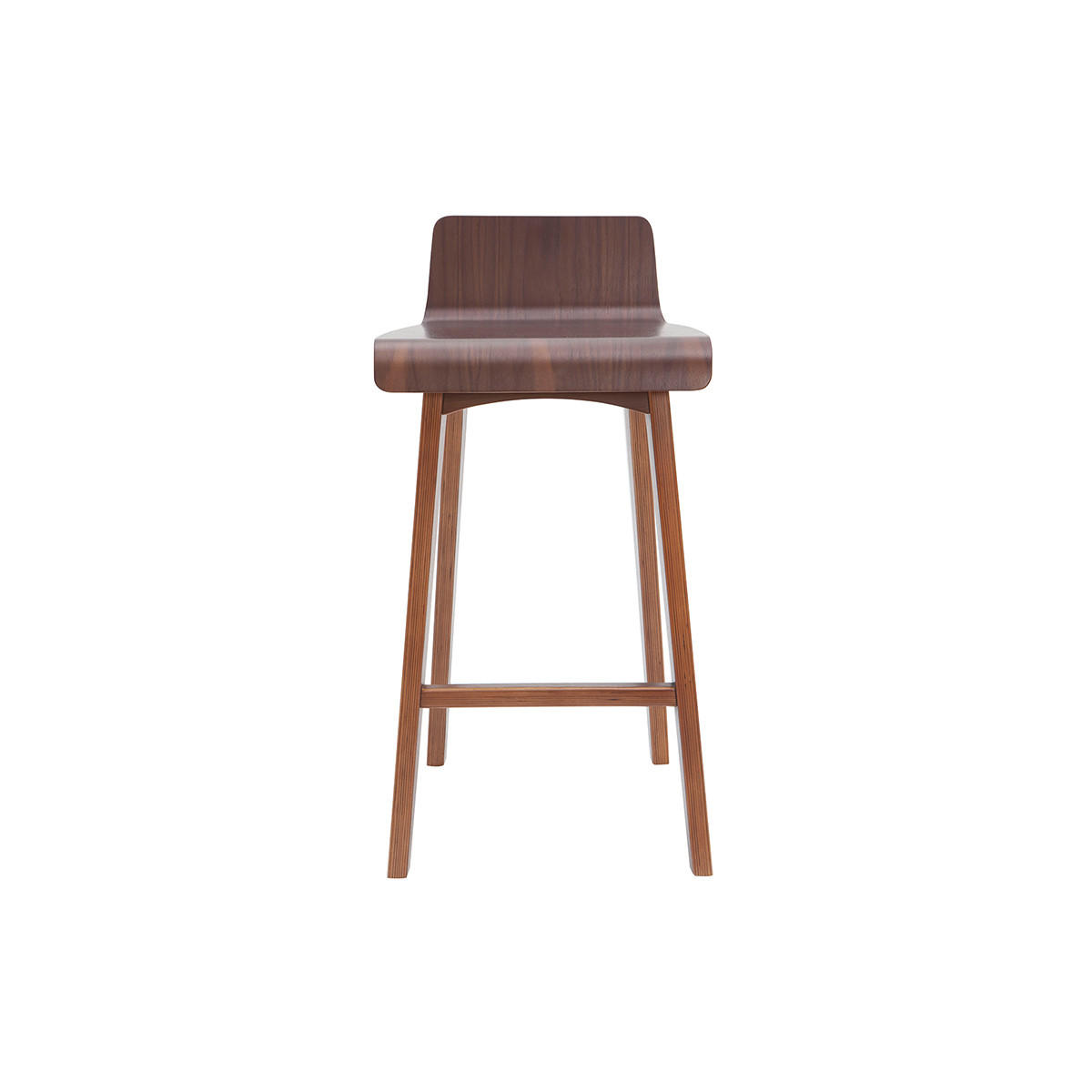 BARHOCKER Walnuss H65 cm 2er-Set BALTIK - Braun, Holz (44/77.5/39.5cm) - Miliboo